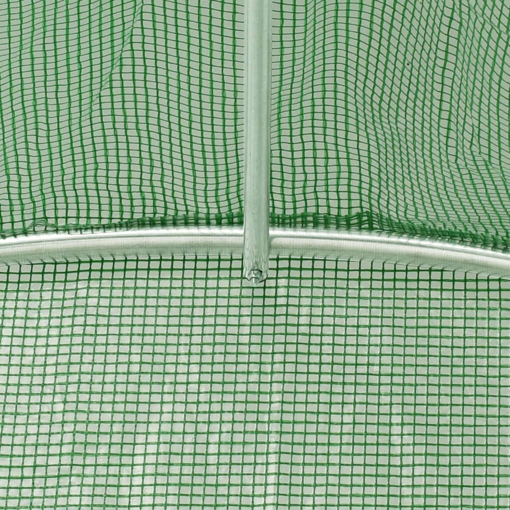 Zöld acélvázas melegház 84 m² 14 x 6 x 2,85 m