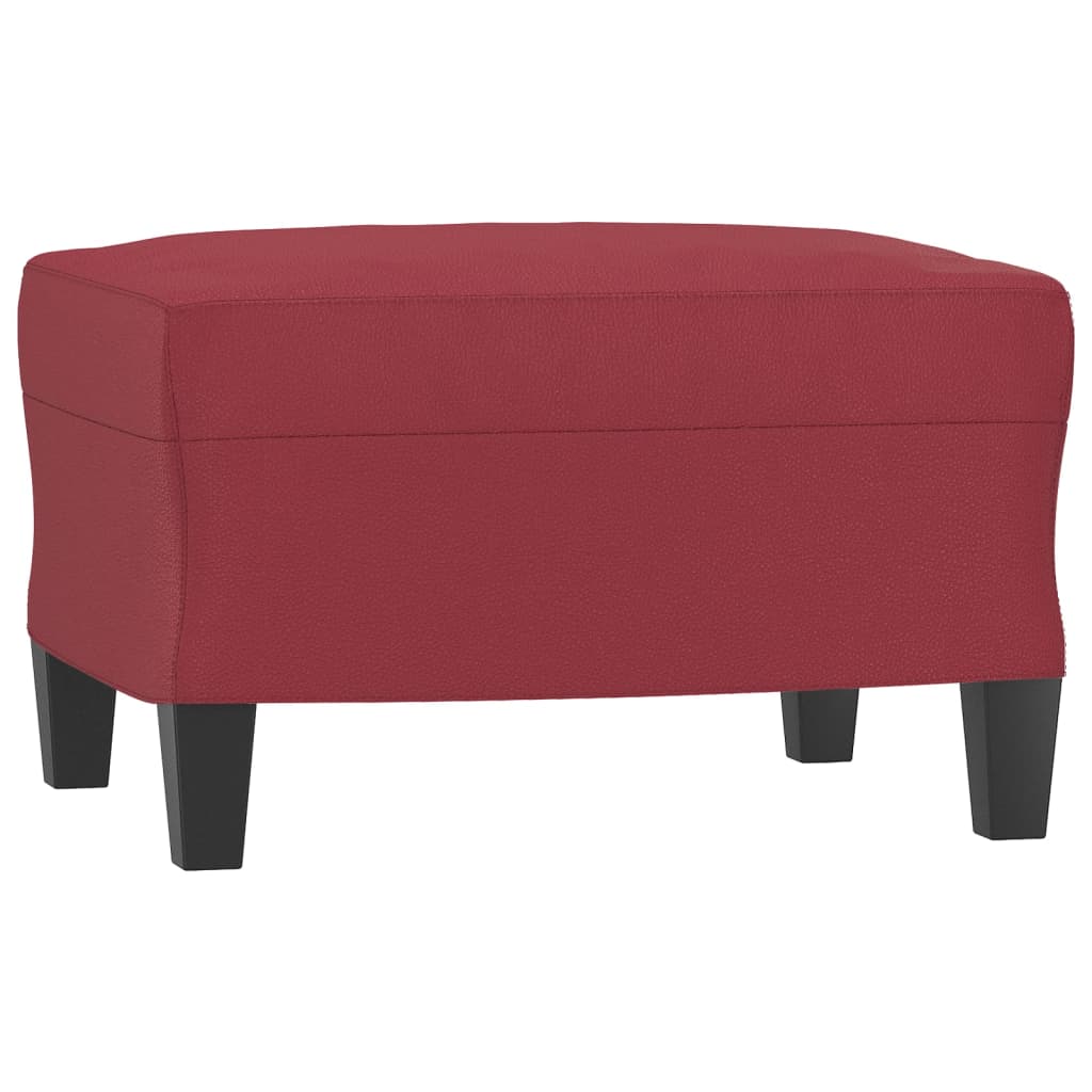 Bordó műbőr kanapéfotel lábtartóval 60 cm