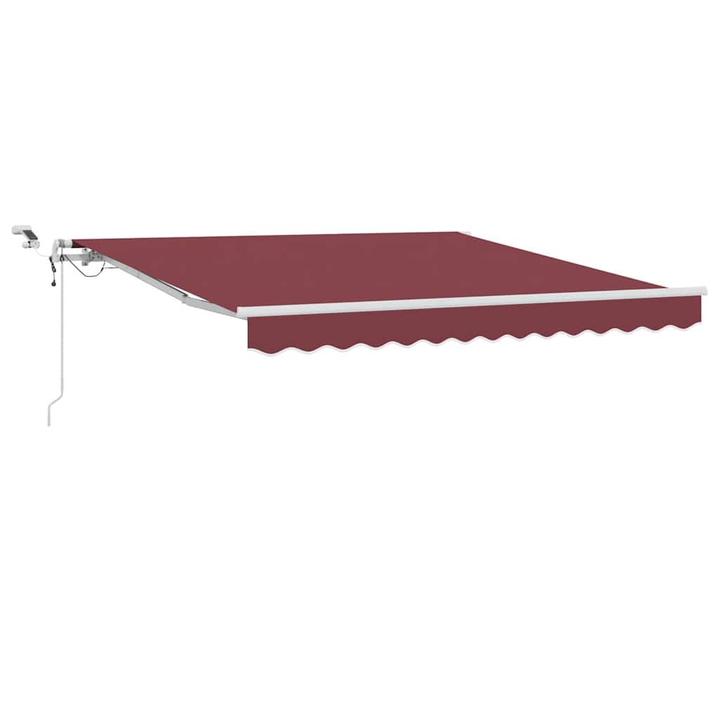 Burgundi vörös automata kihúzható LED-es napellenző 300x250 cm