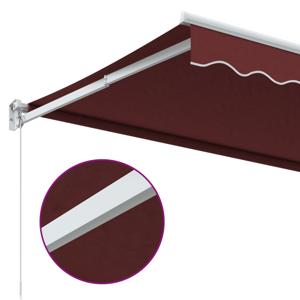 Burgundi vörös kézzel kihúzható napellenző 350 x 250 cm
