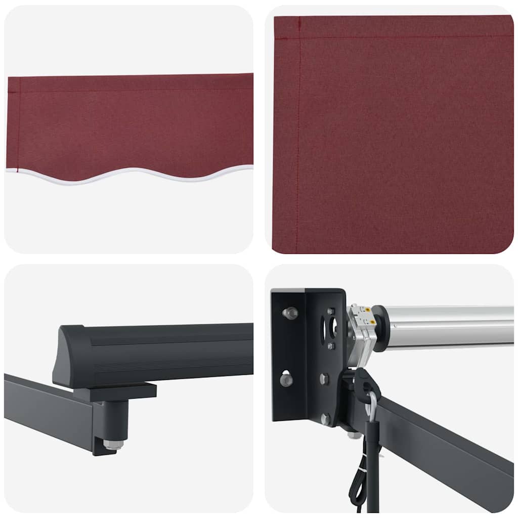 Burgundi vörös automata napellenző 400 x 300 cm