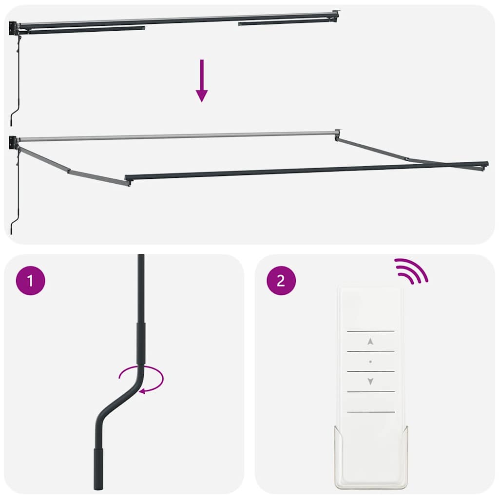 Burgundi vörös automata napellenző 400 x 300 cm