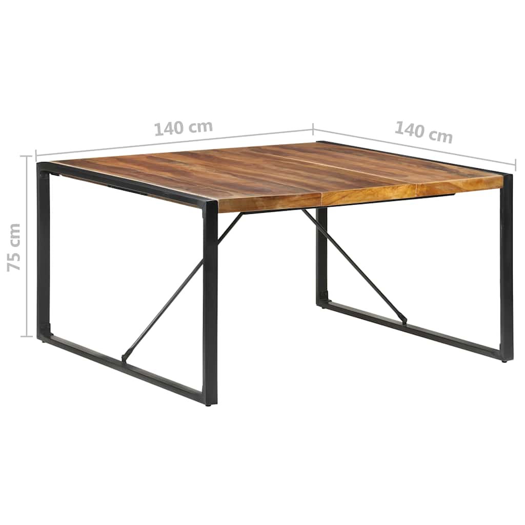 Paliszander felületű tömör fa étkezőasztal 140 x 140 x 75 cm