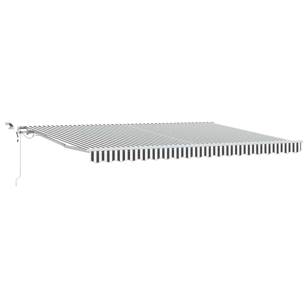 Antracitszürke-fehér LED-es automata napellenző 450 x 300 cm