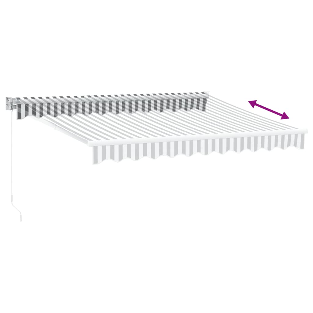 Antracit-fehér szövet-alumínium behúzható napellenző 3 x 2,5 m