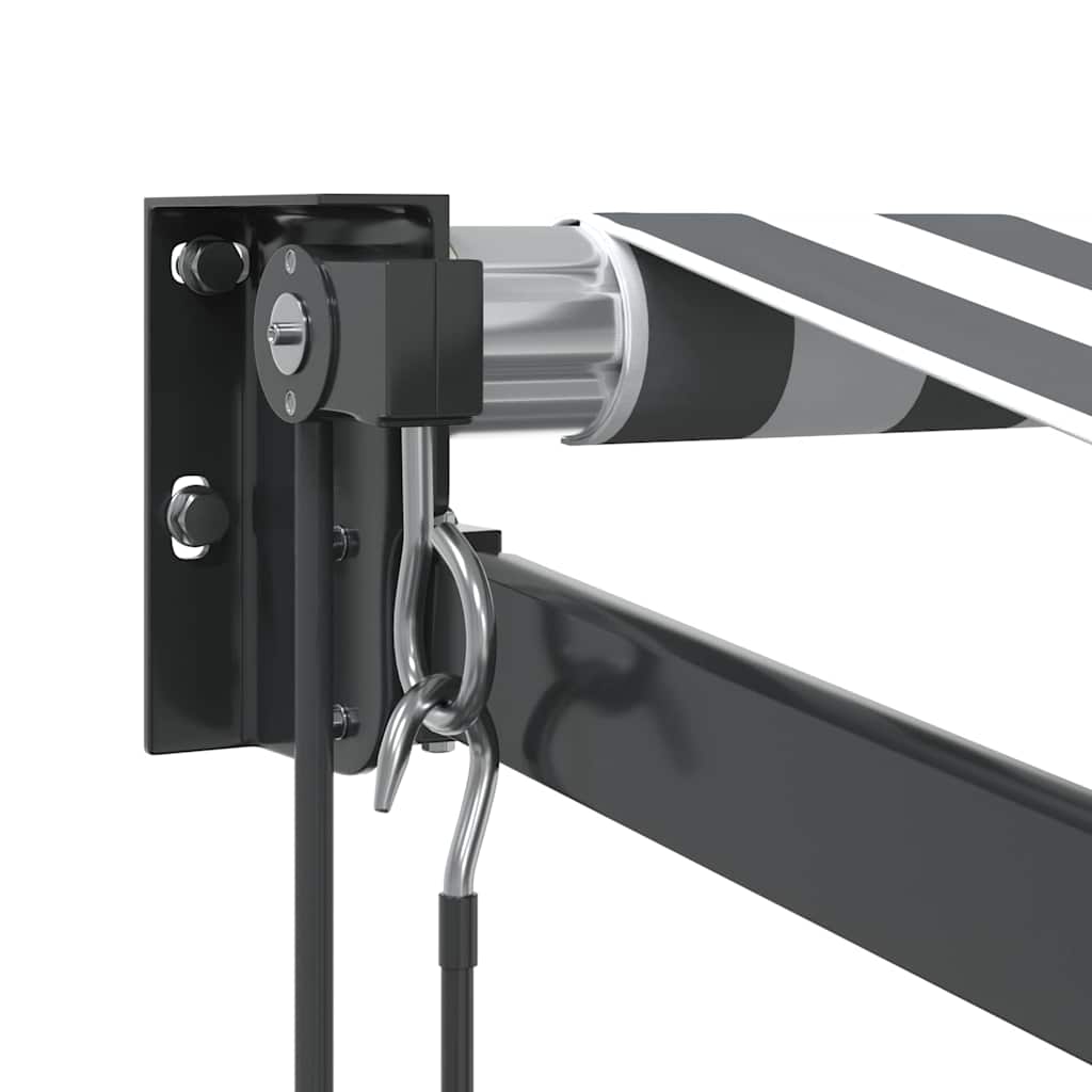 Antracit/fehér szövet/alumínium behúzható napellenző 3,5x2,5m