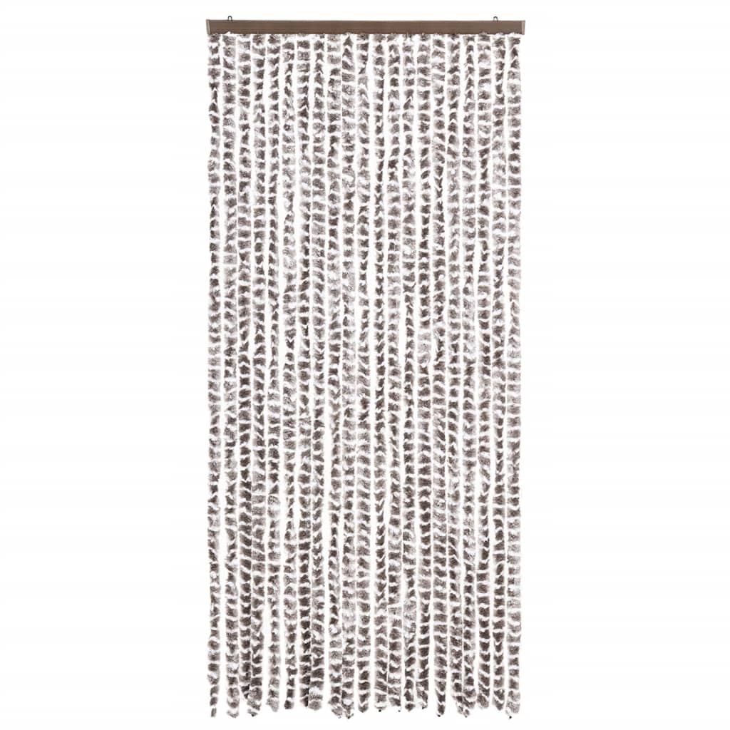 Tópszínű és fehér zsenília rovarfüggöny 90 x 220 cm