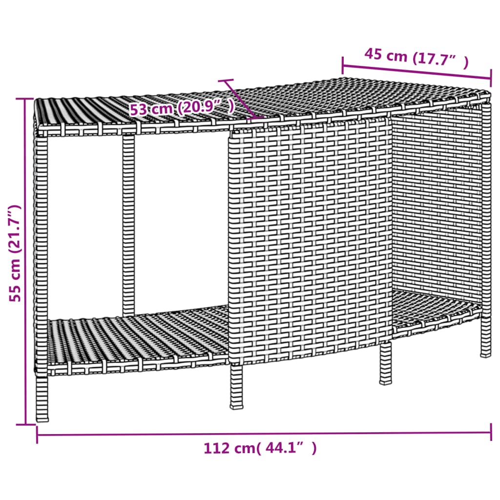 Fekete polyrattan és tömör akácfa jakuzzi-keret