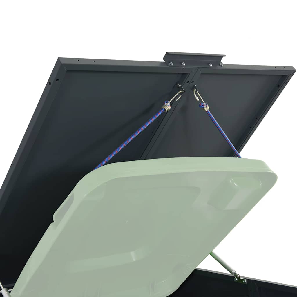 Antracit acél kerekes tároló 3 szemeteskukához 207x79x117 cm