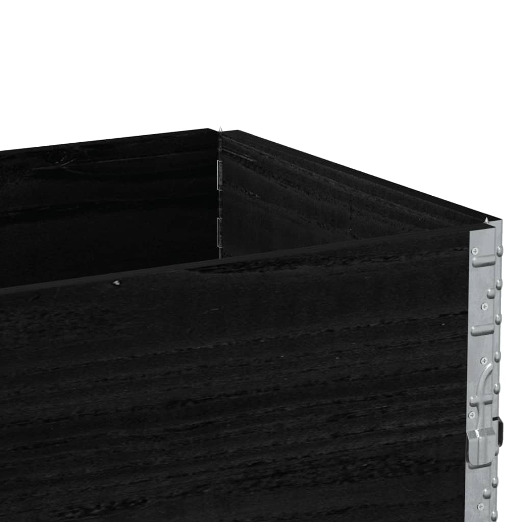 Fekete tömör fenyő kerti növénytartó 100 x 50 cm