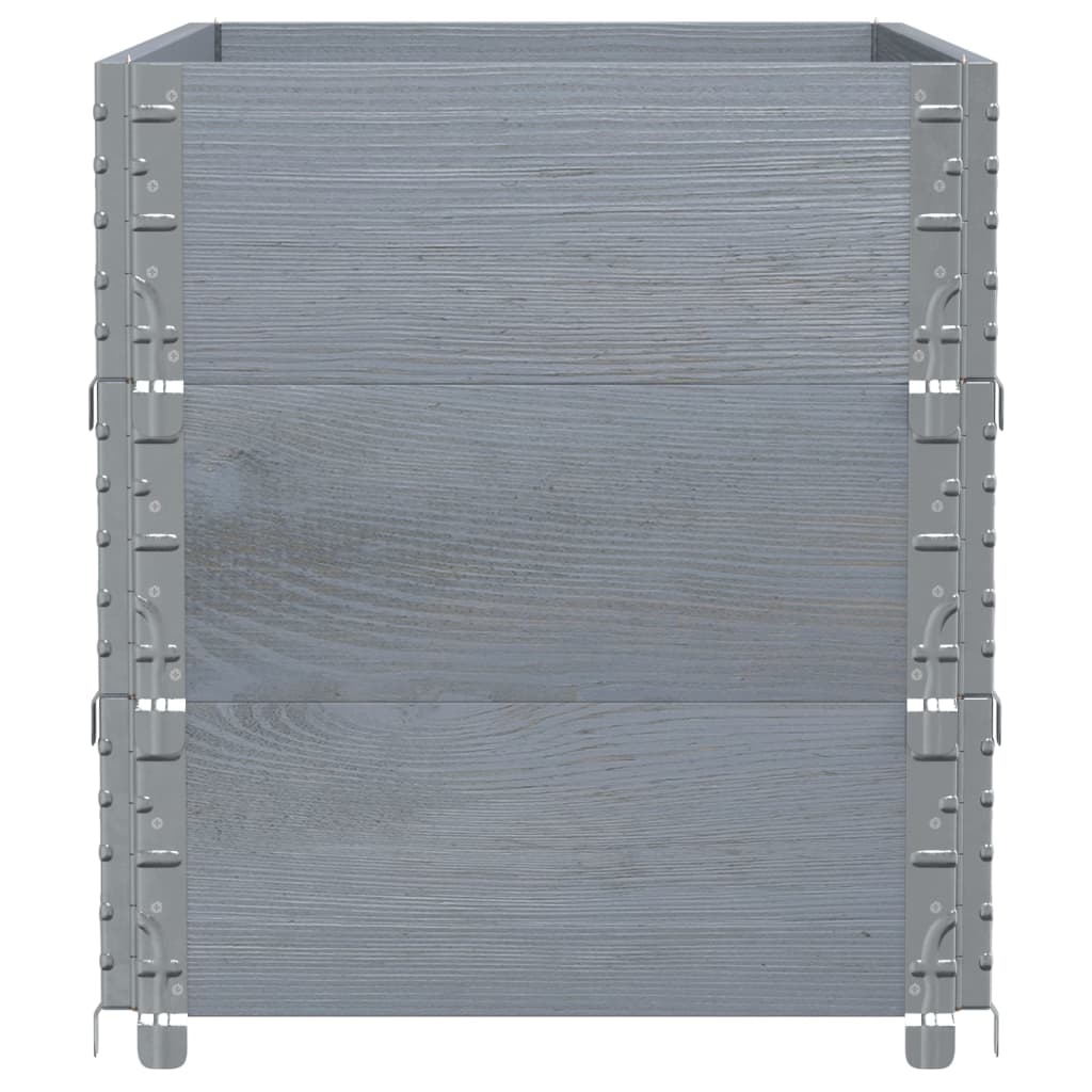 Szürke tömör fenyőfa kerti növénytartó 100 x 50 cm