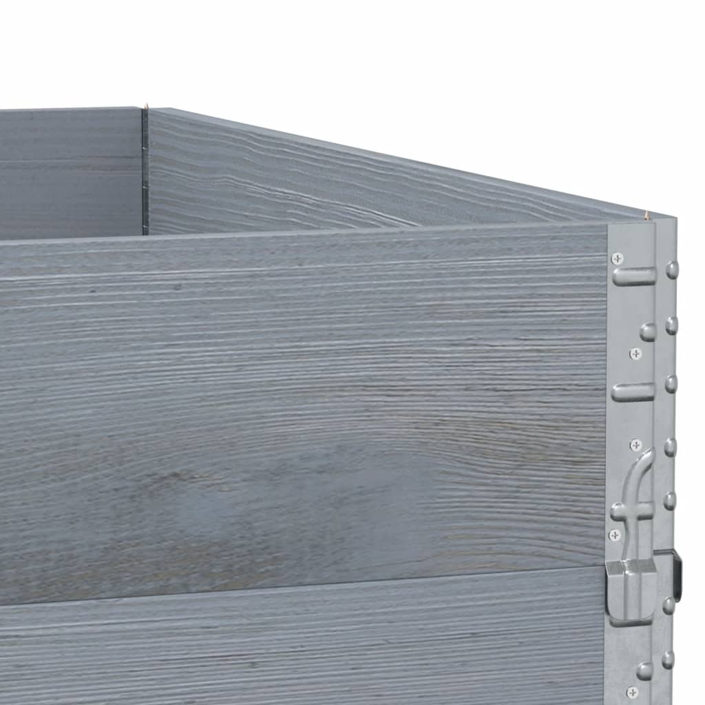 Szürke tömör fenyőfa kerti növénytartó 100 x 100 cm