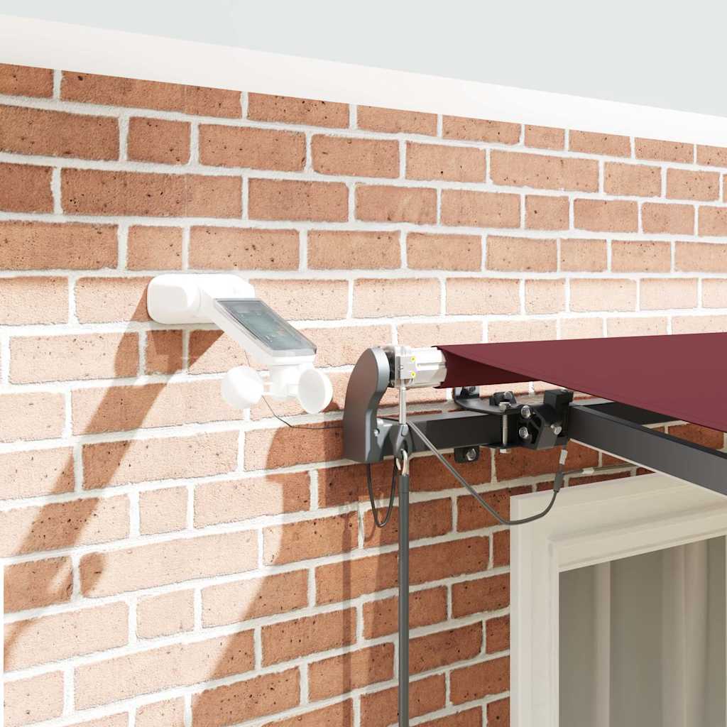 Burgundi vörös automata kihúzható LED-es napellenző 300x250 cm