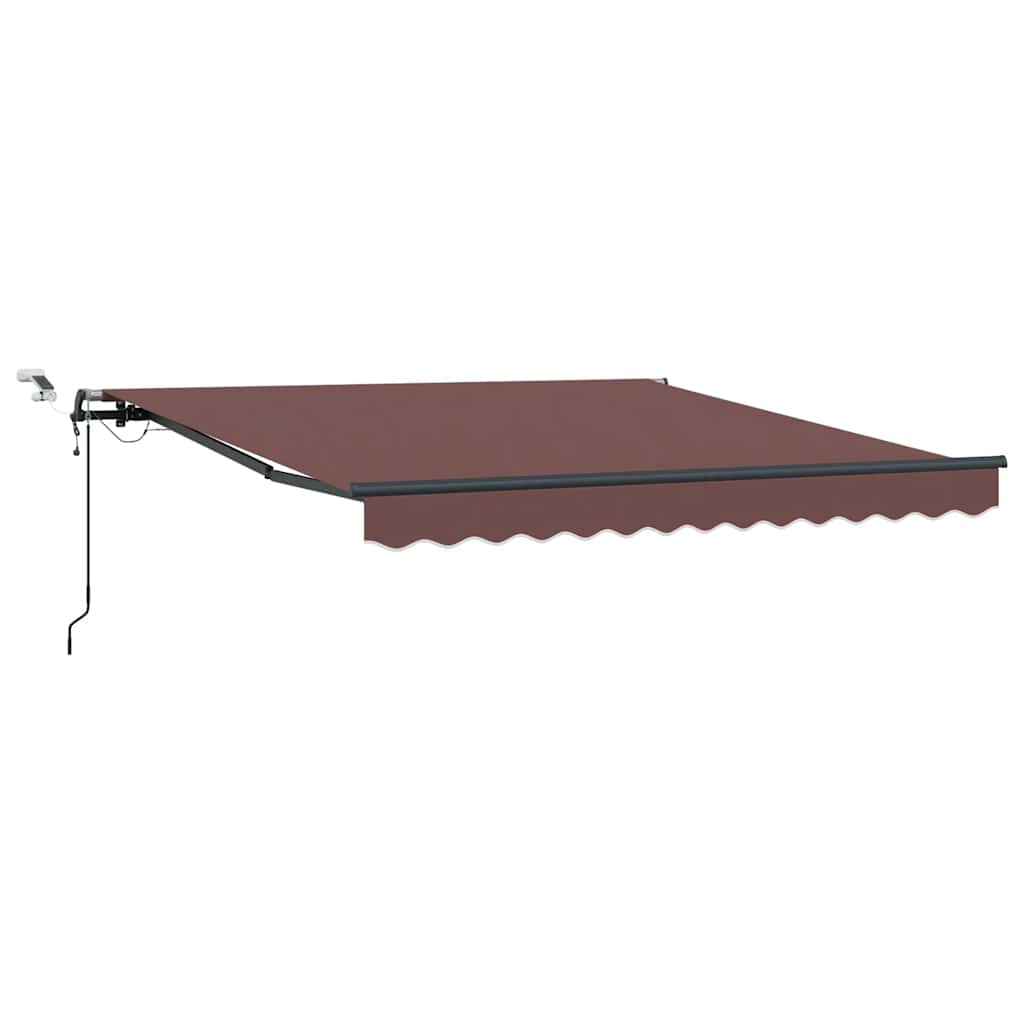 Barna automata kihúzható LED-es napellenző 300 x 250 cm