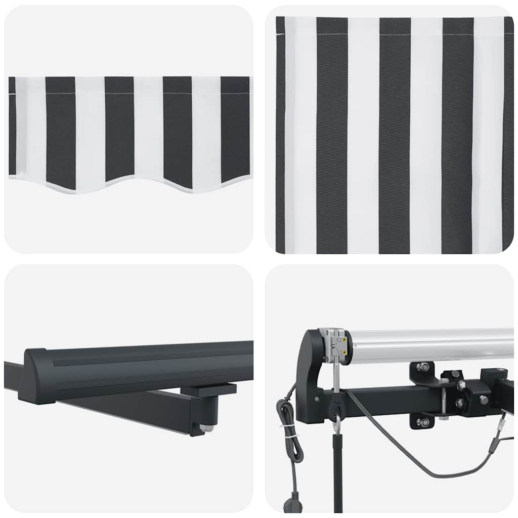 Antracitszürke-fehér automata kihúzható napellenző 300x250 cm
