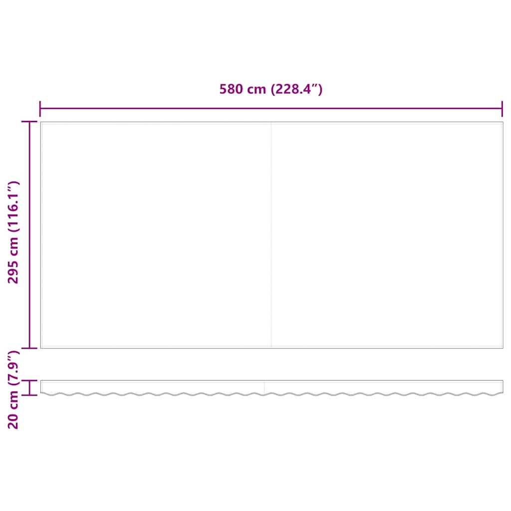 Antracitszürke-fehér kézzel kihúzható napellenző 600 x 300 cm