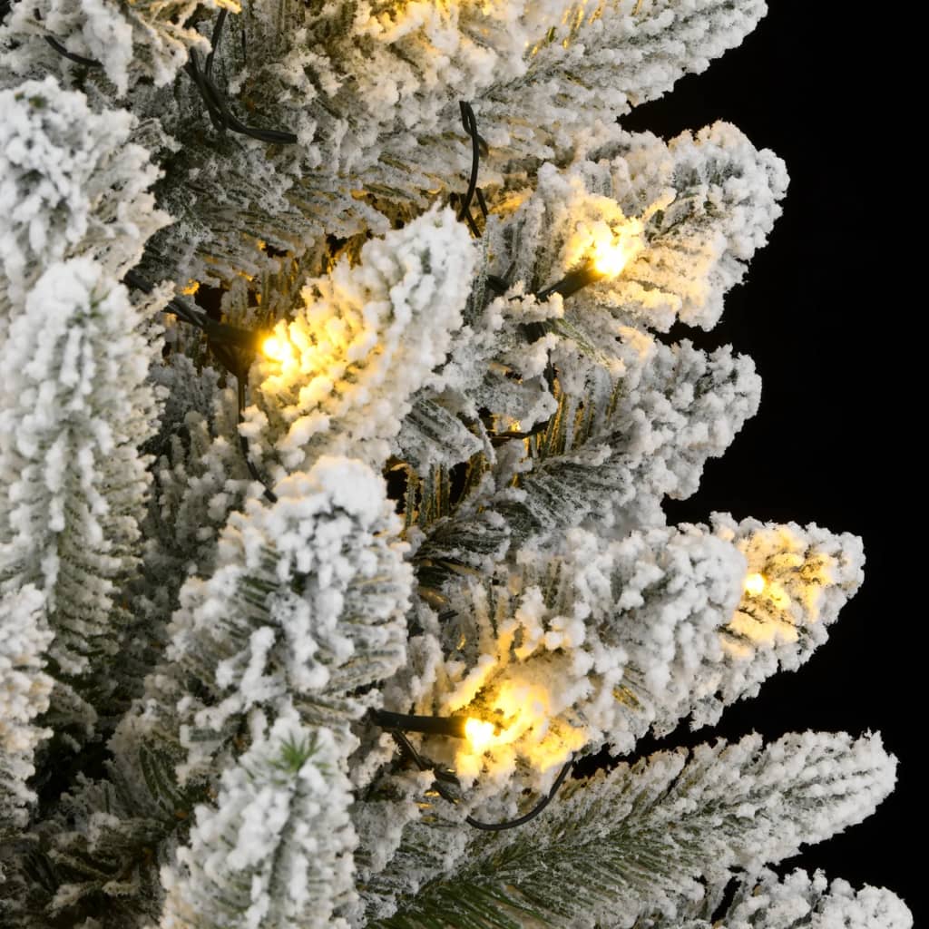 Műkarácsonyfa 300 LED-del és pelyhes hóval 210 cm