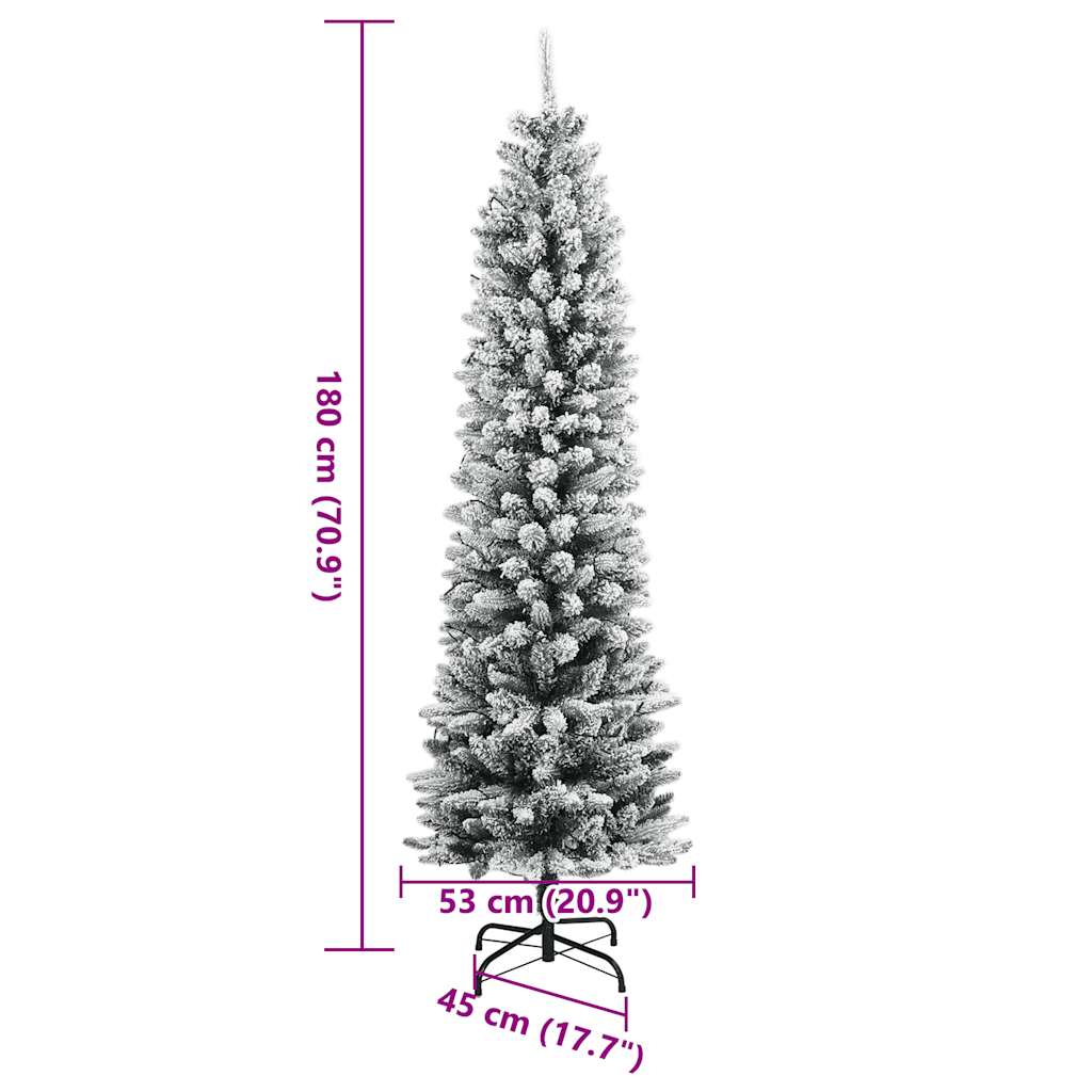 Műkarácsonyfa 300 LED-del és pelyhes hóval 180 cm
