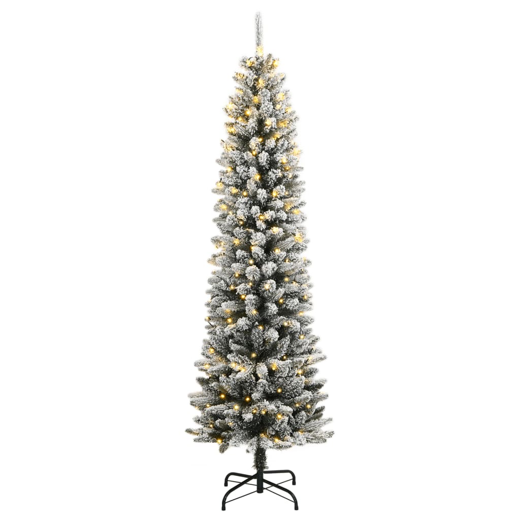 Műkarácsonyfa 300 LED-del és pelyhes hóval 180 cm