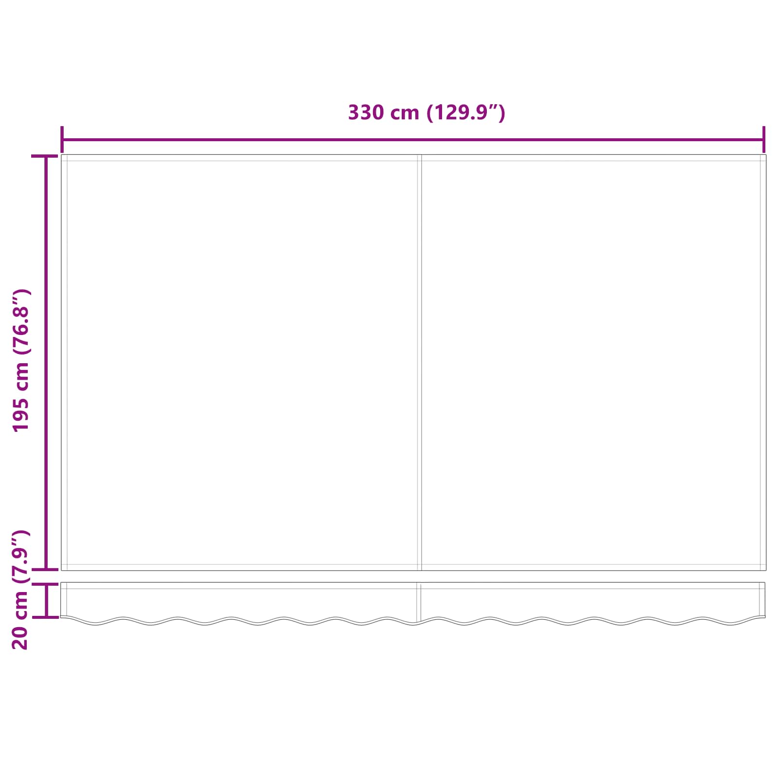 Behúzható napellenző Antracit 350 x 200 cm szövet