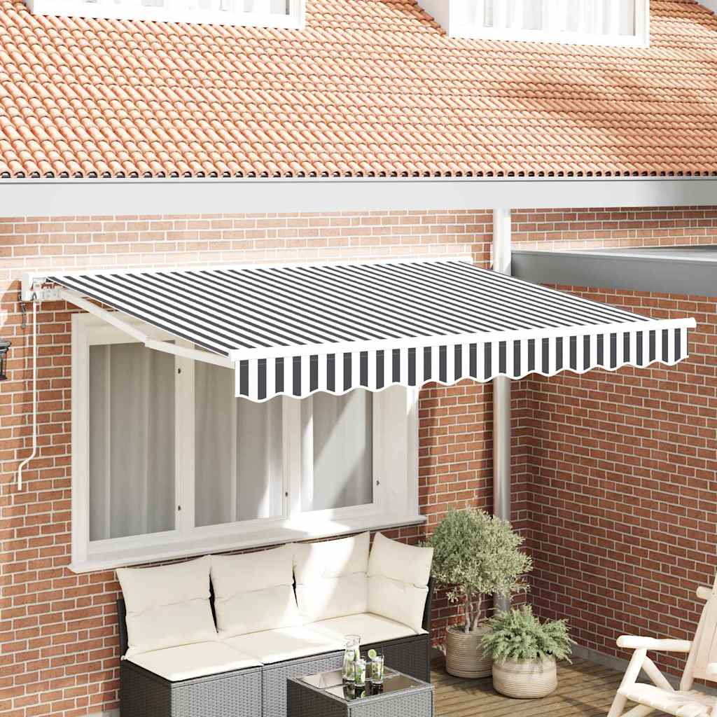 Behúzható napellenző Antracit és Fehér 350 x 200 cm