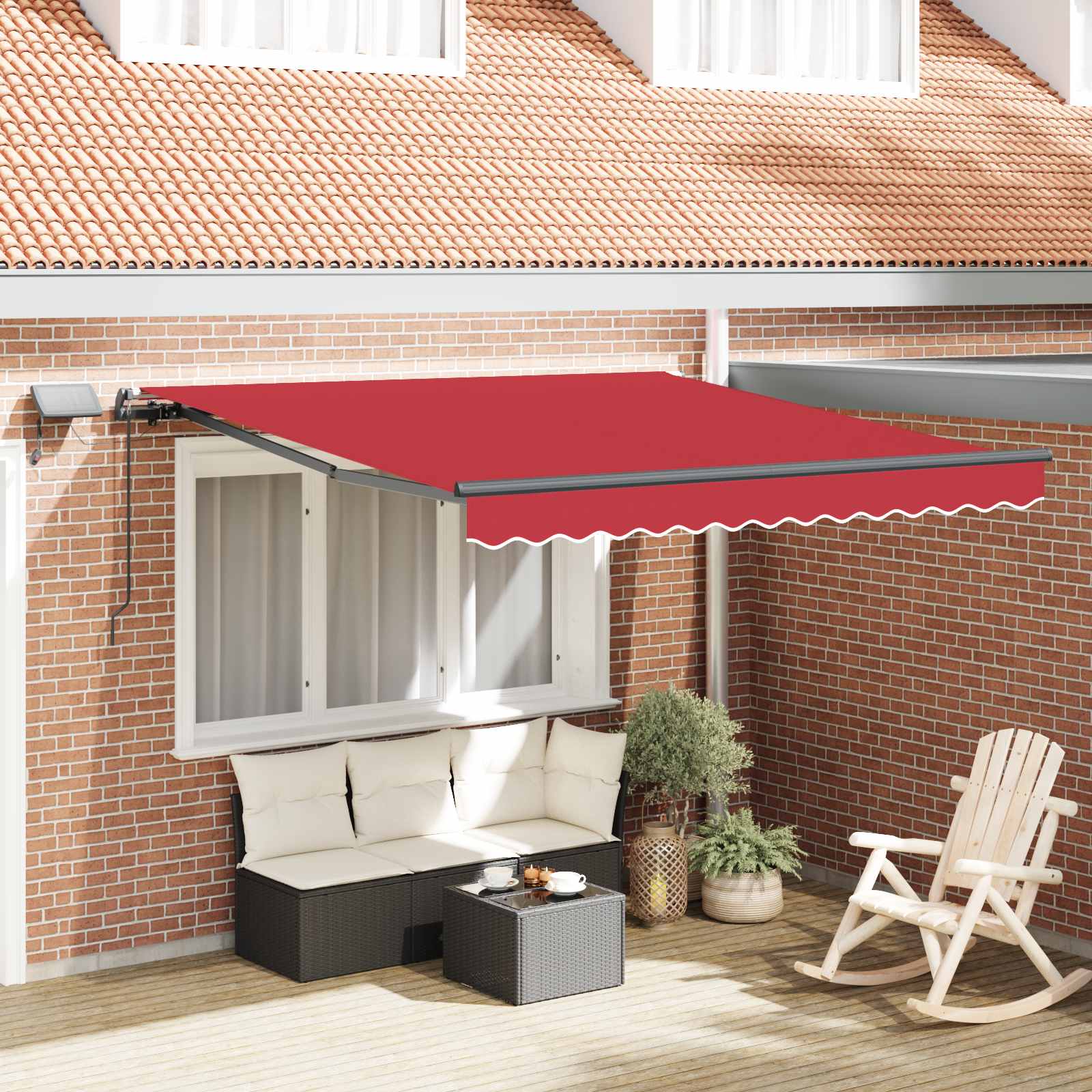 Behúzható napellenző Piros 300 x 250 cm szövet