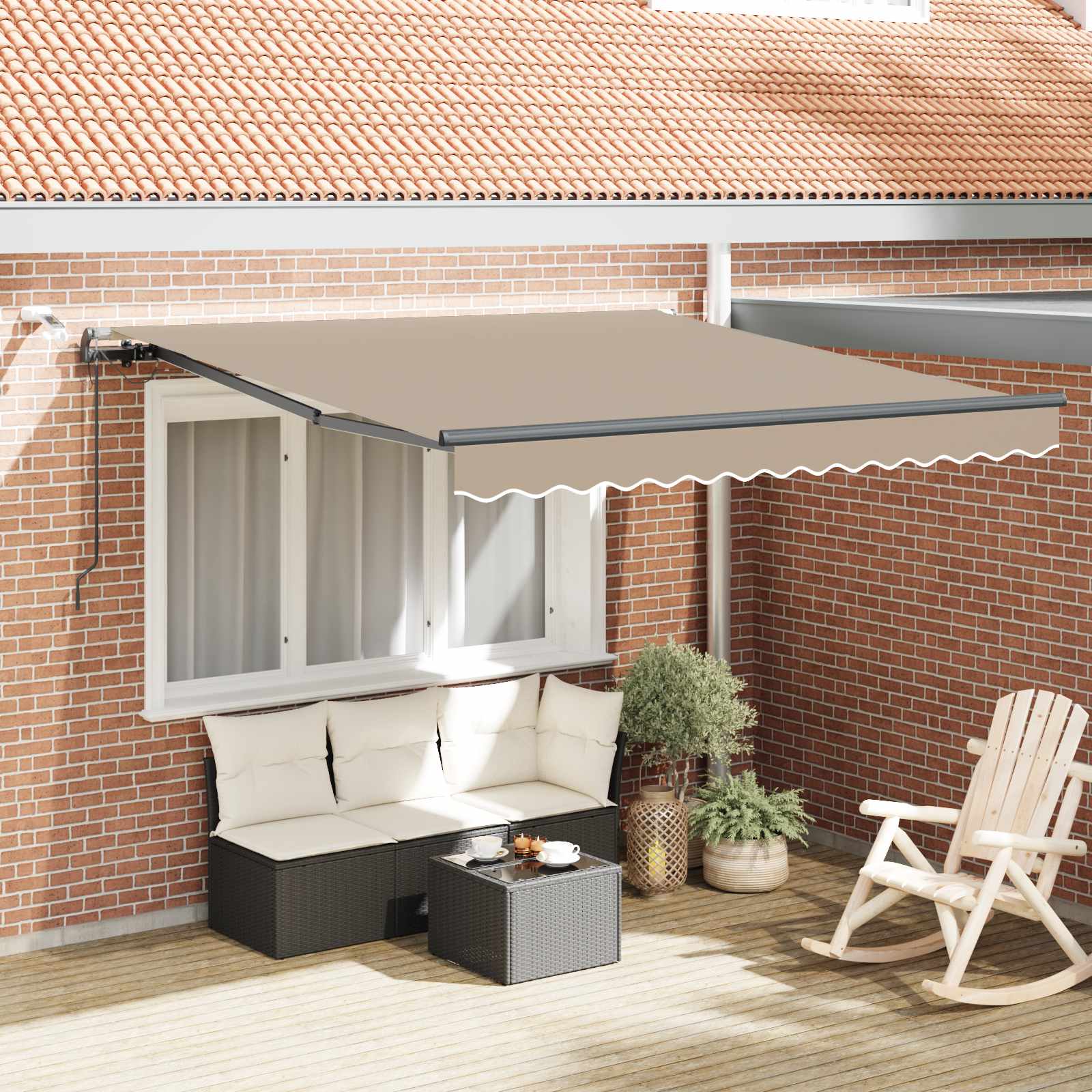 Napernyő Anyag tartalmaz Bézs 350 x 250 cm Poliészter