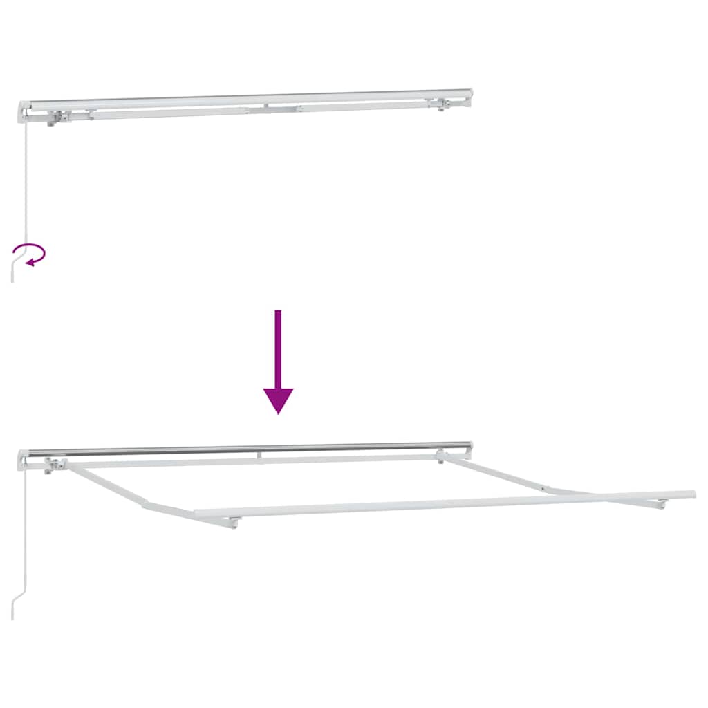 Behúzható napellenző Piros 350 x 250 cm Pamut és Alumínium