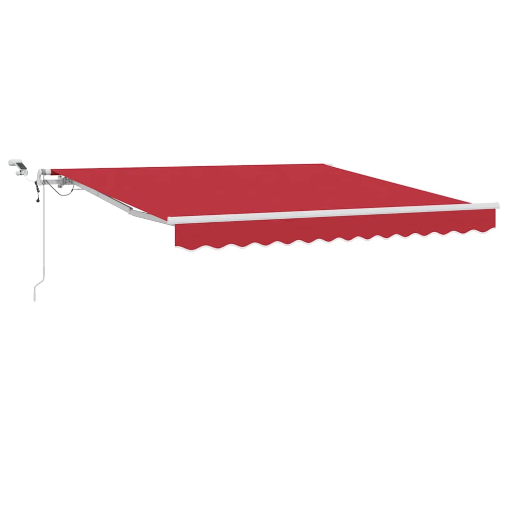 Behúzható napellenző Piros 350 x 250 cm Poliészter és fém