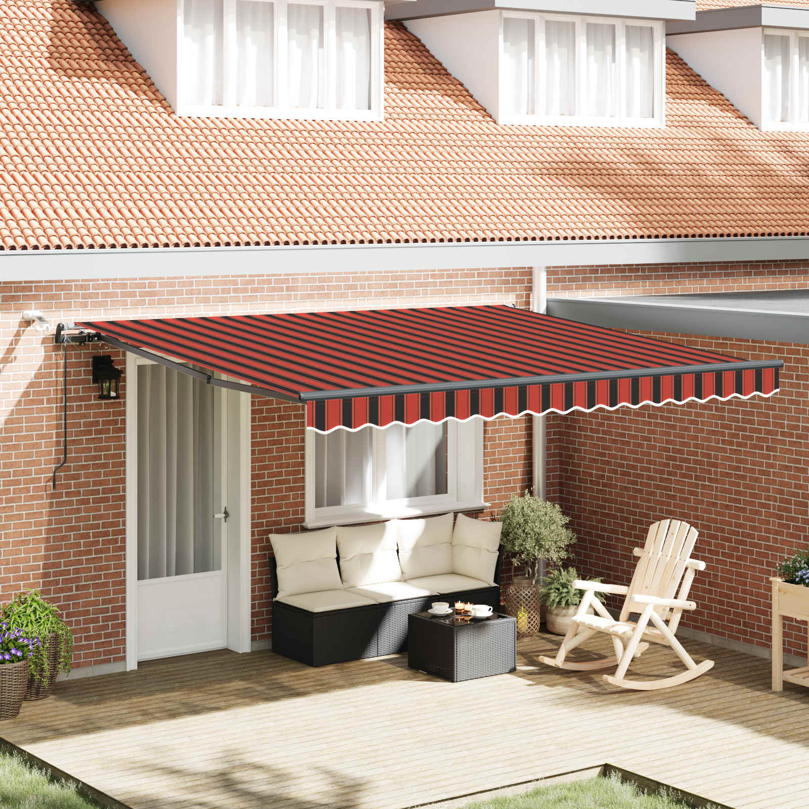 Napernyő Anyag narancssárga és barna 400 × 350 cm Poliészter