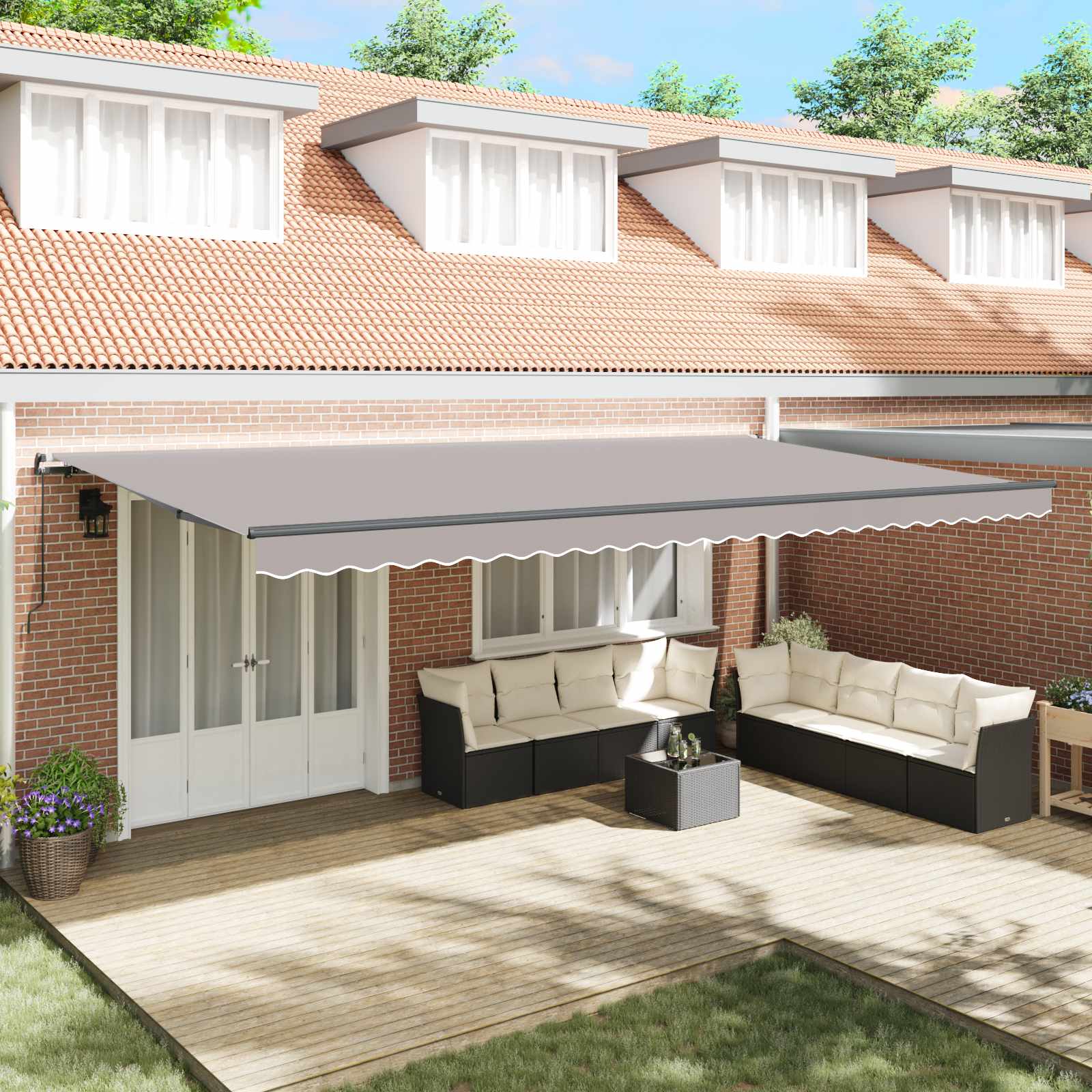 Behúzható napellenző Világosszürke 600 × 300 cm