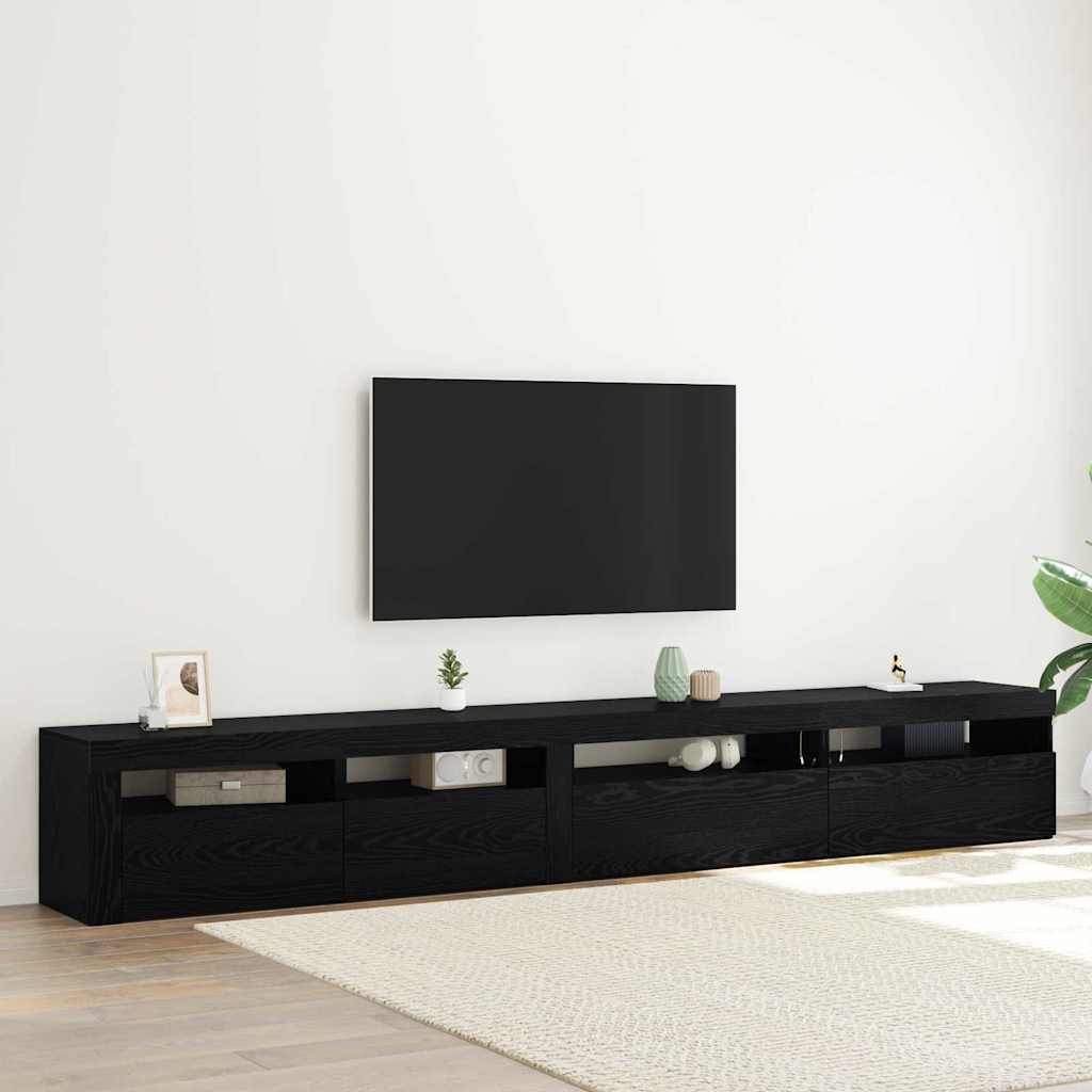TV szekrény garnitúra 3 pcs Fekete tölgy 270 x 35 x 40 cm