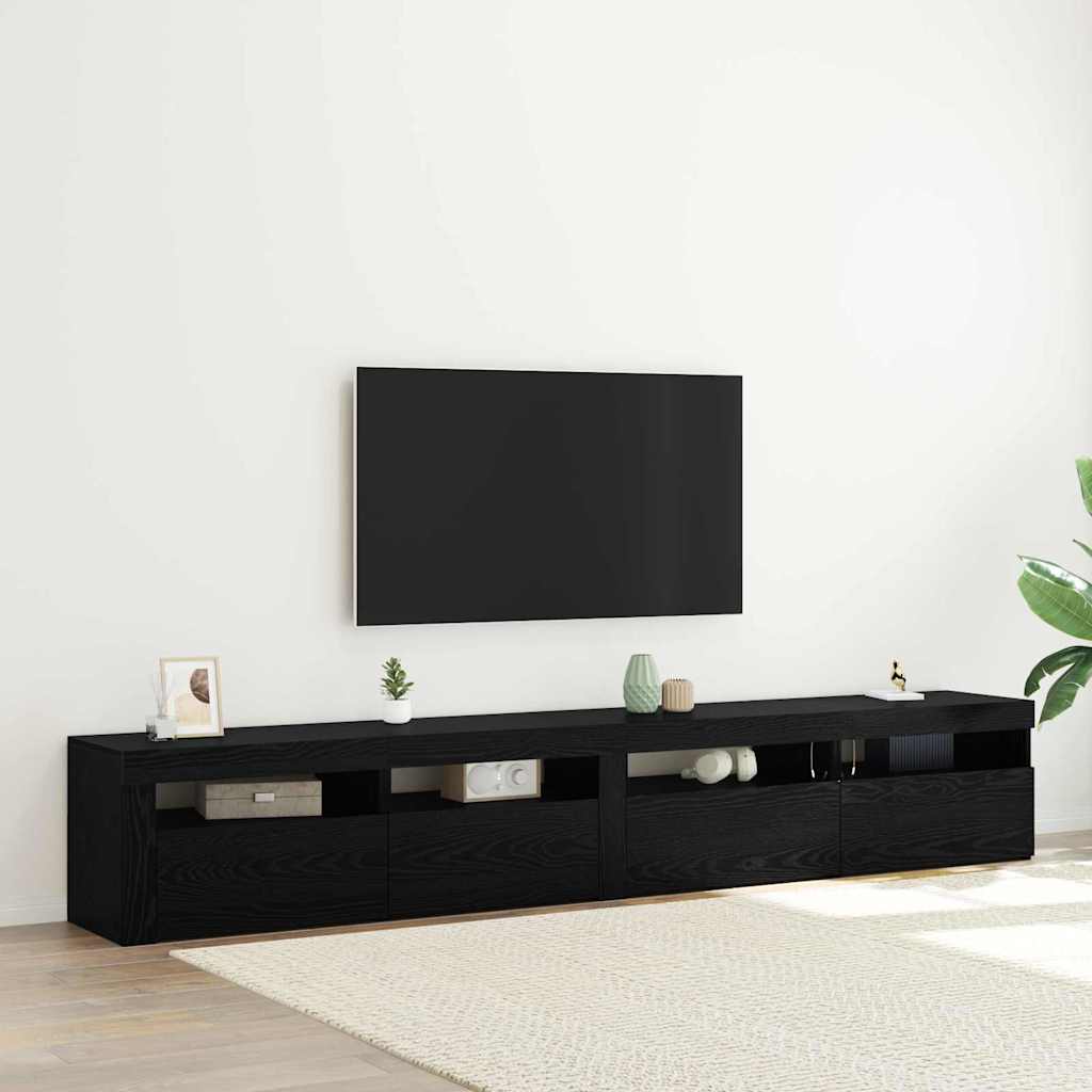 TV szekrény garnitúra 3 pcs Fekete tölgy 240 x 35 x 40 cm