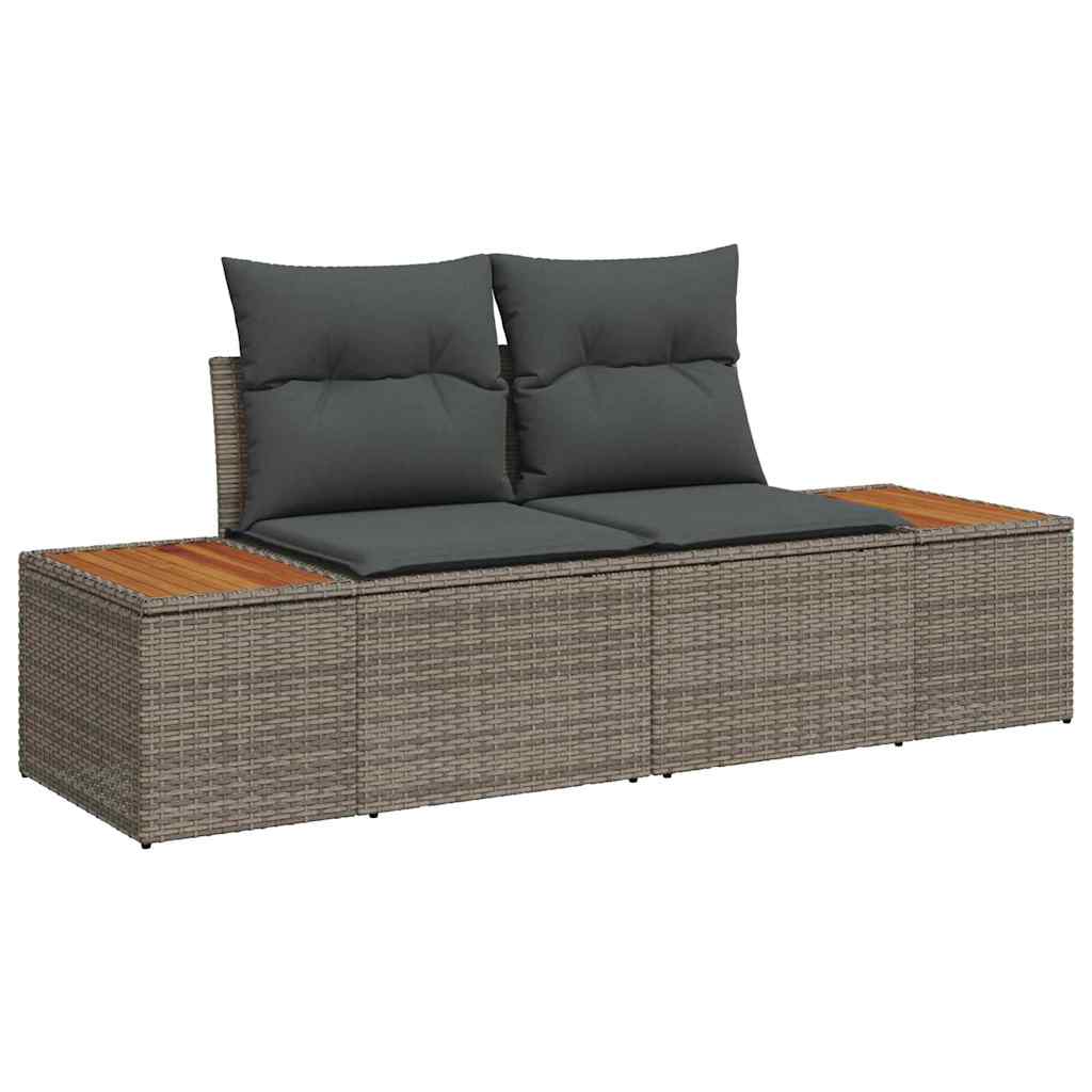 Kerti Kanapé Szett párnával tárolóval 4 pcs Szürke Polyrattan