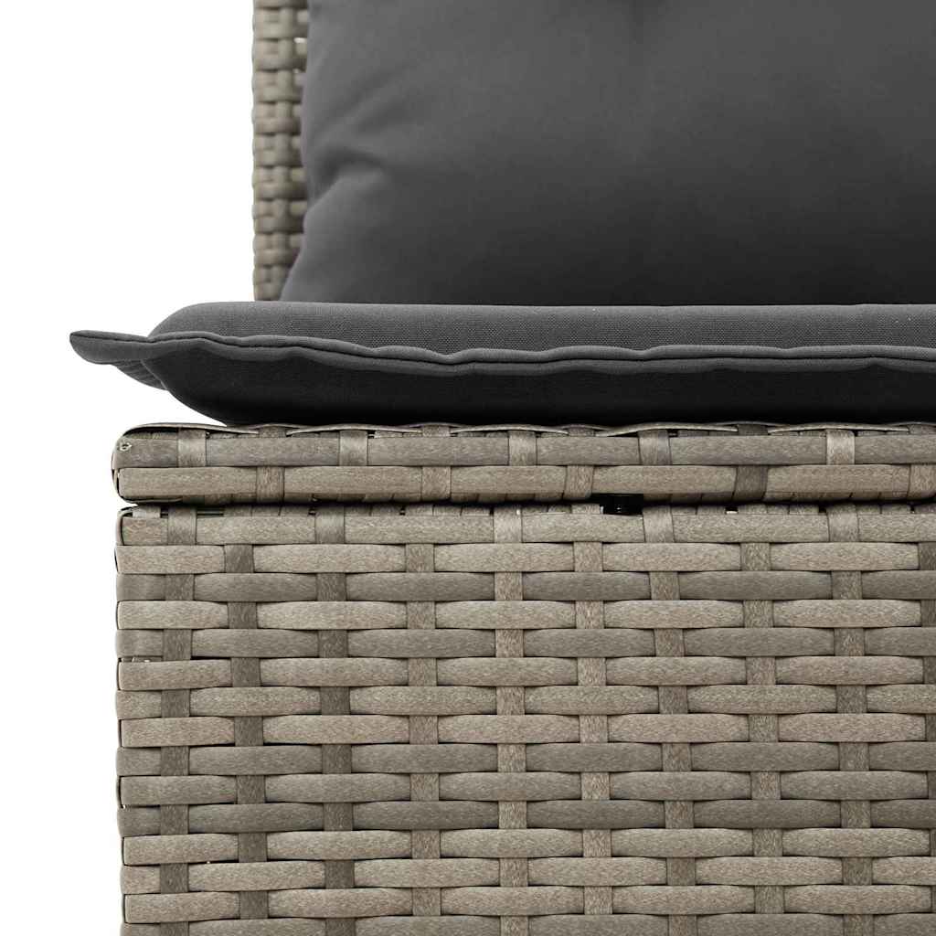 Kerti Kanapé Szett párnával tárolóval 4 pcs Szürke Polyrattan