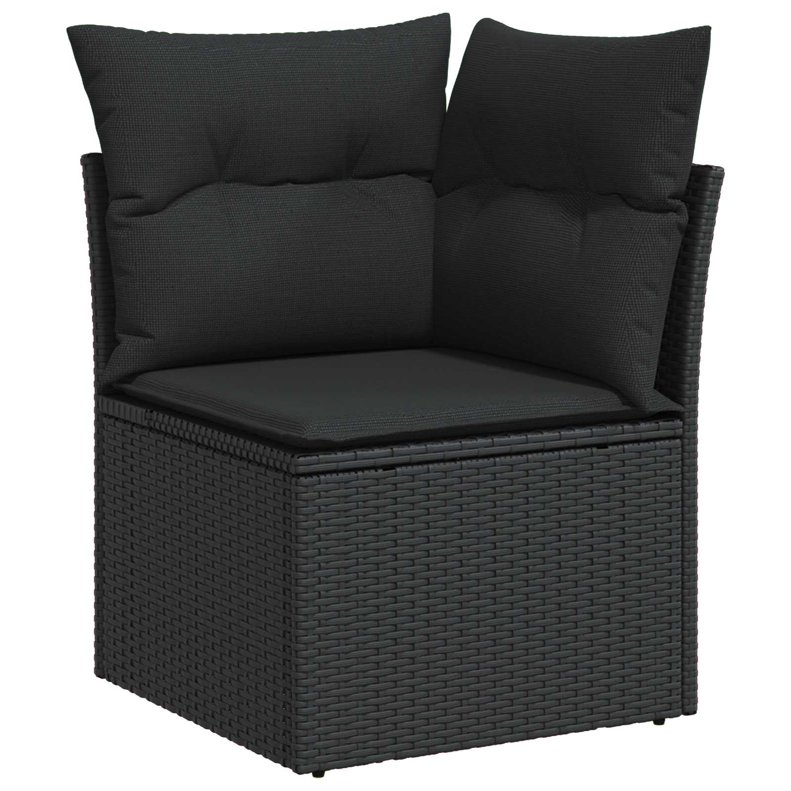 Kerti Kanapé Szett párnával tárolóval 8 pcs Fekete