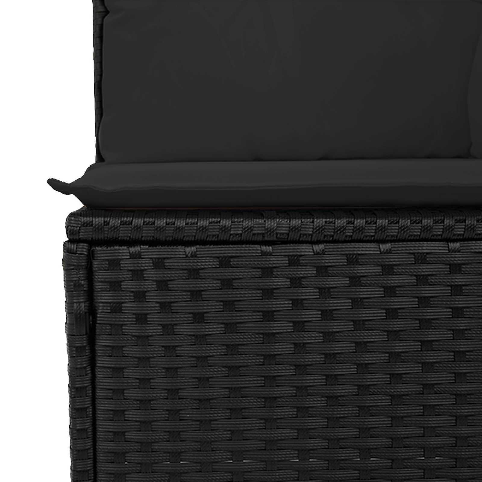 Kerti Kanapé Szett párnával tárolóval 8 pcs Fekete