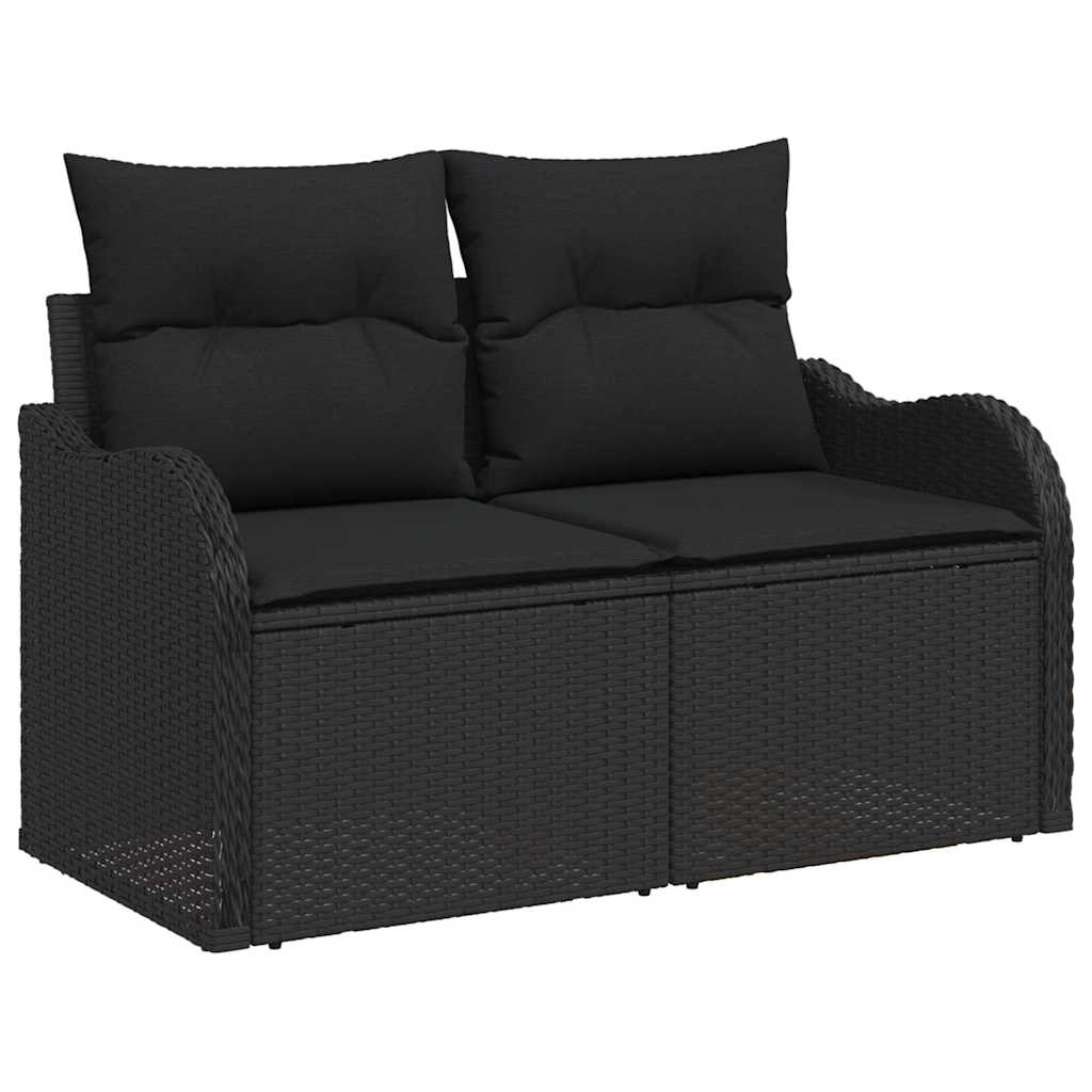 Kerti Kanapé Szett párnával tárolóval párnával 8 pcs Fekete