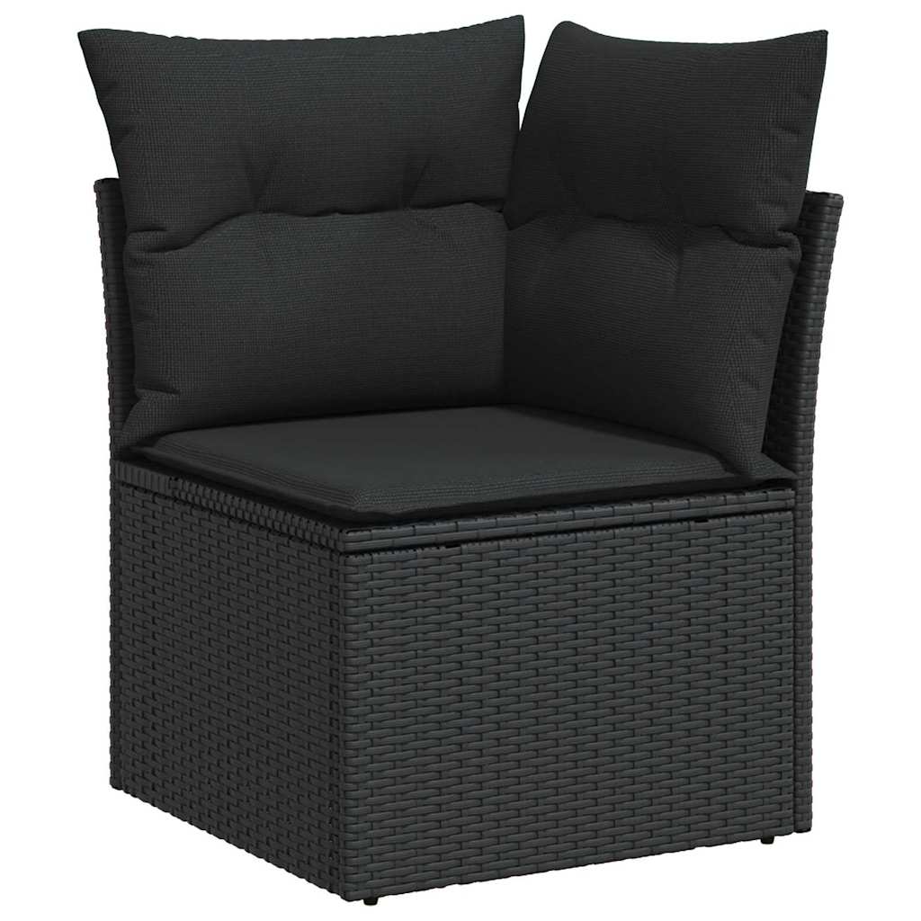 Kerti Kanapé Szett párnával tárolóval párnával 8 pcs Fekete