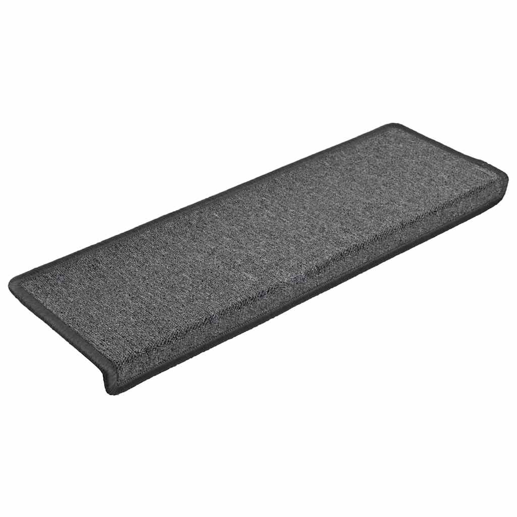 30 db sötétszürke lépcsőszőnyeg, téglalap alakú széllel, 65 x 21 x 4 cm