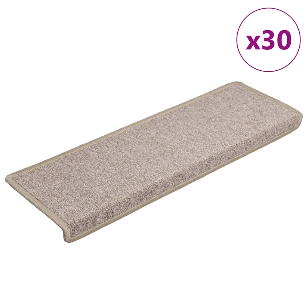 30 db lépcsőszőnyeg, 65 x 21 x 4 cm, bézs, téglalap alakú széllel