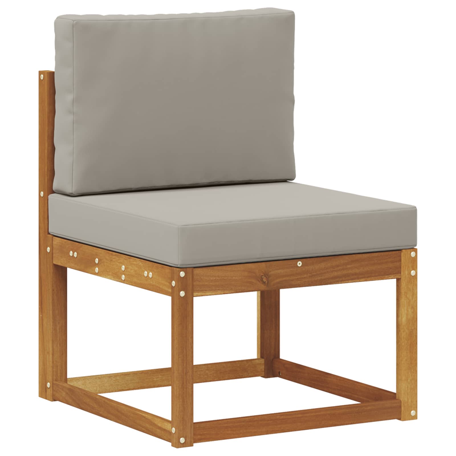 Kültéri kanapé szett 6 pcs Természetes és Világosszürke