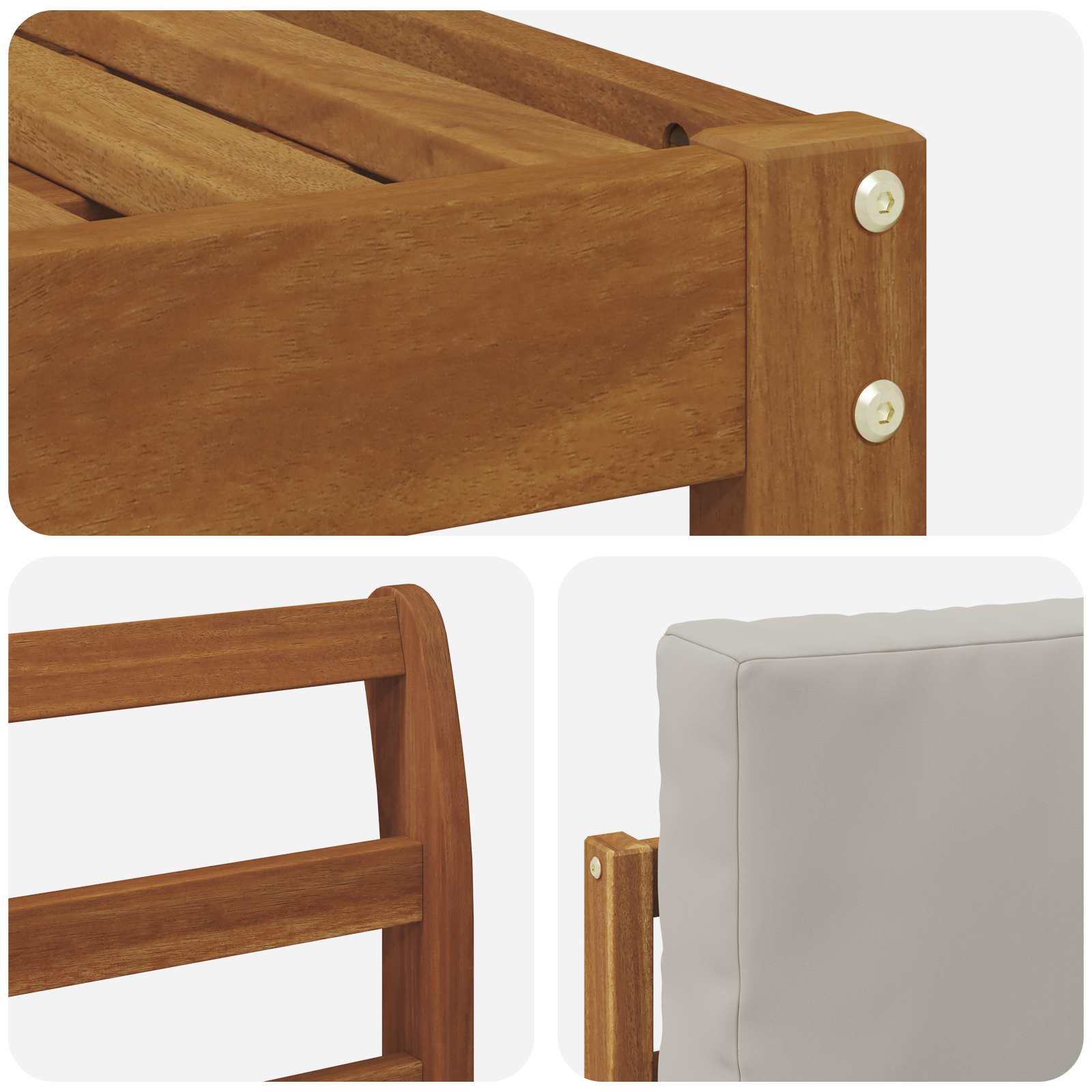 Kanapé Szett párnával 8 pcs Természetes és Világosszürke