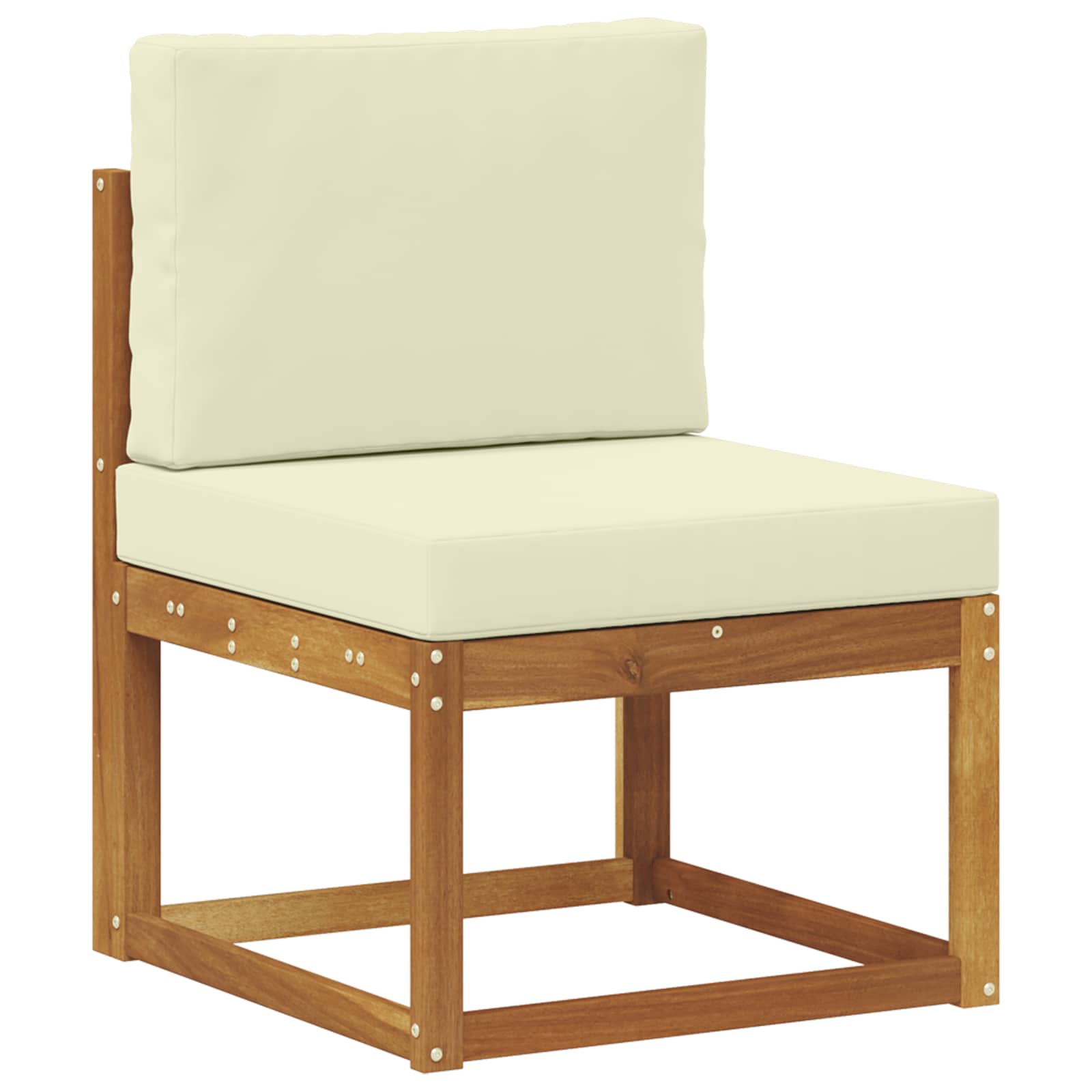 Kültéri kanapé szett párnával 6 pcs Természetes és krémszínű