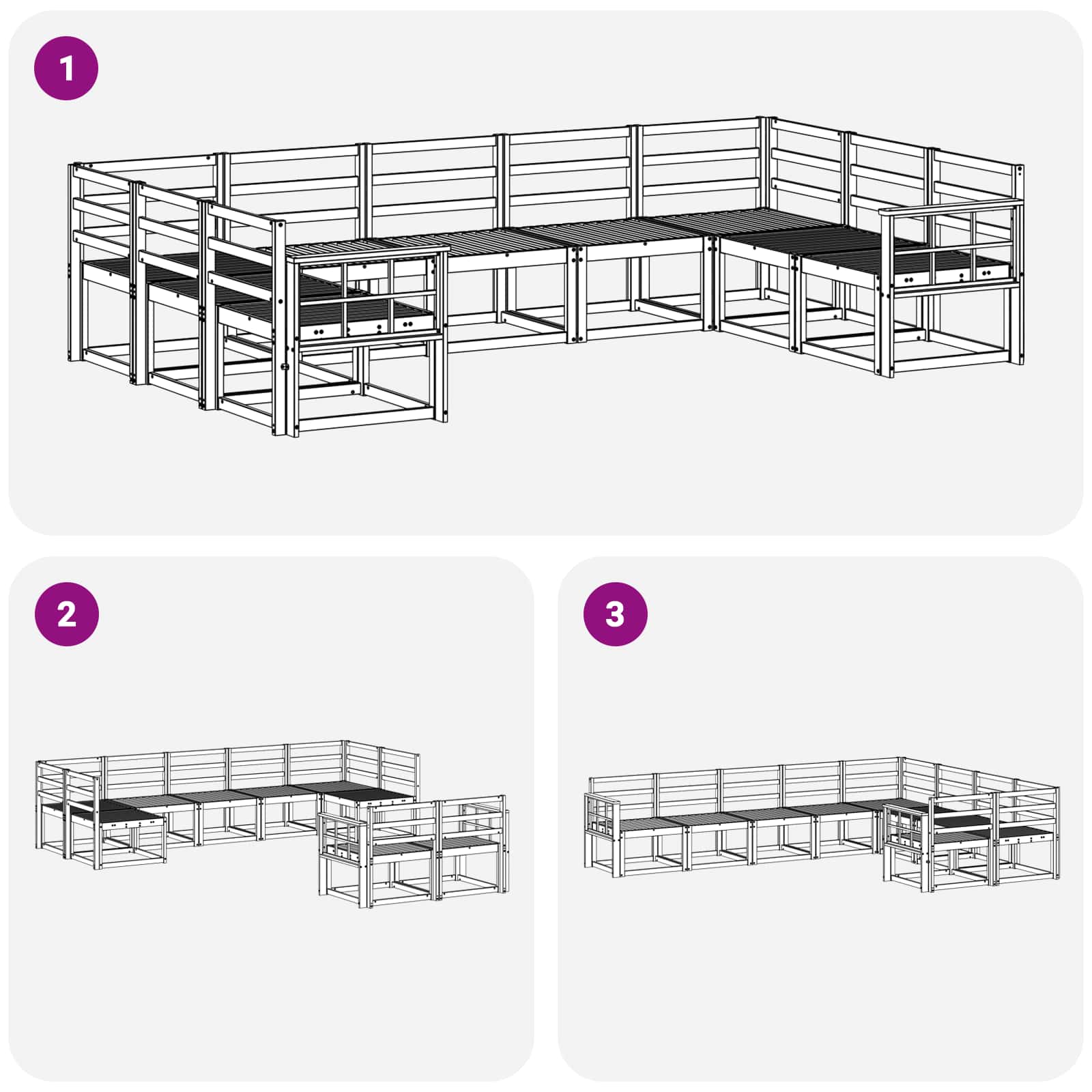 Kültéri kanapé szett 9 pcs Természetes Tömör Akácfa