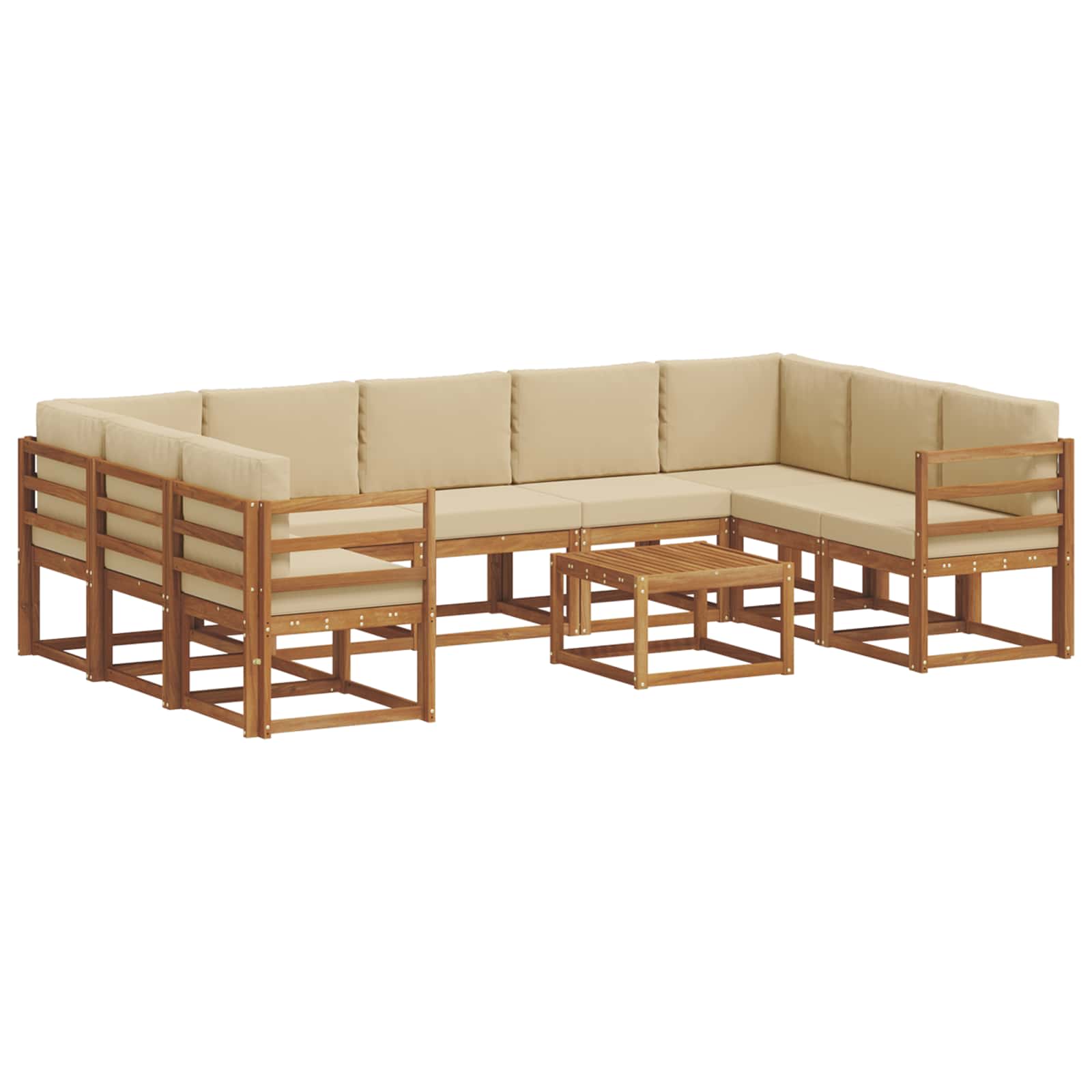 Kanapé Szett párnával 10 pcs Természetes és bézs