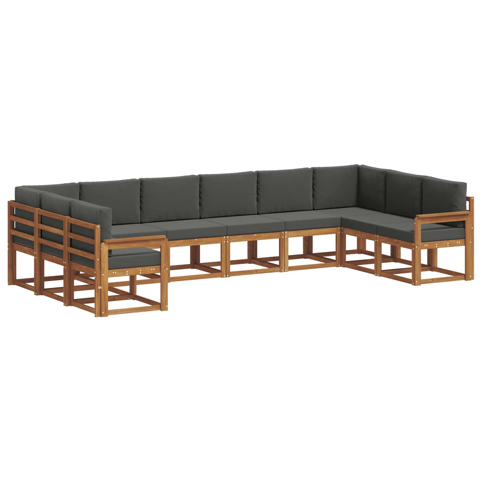 Kanapé Szett párnával 10 pcs Természetes és antracit