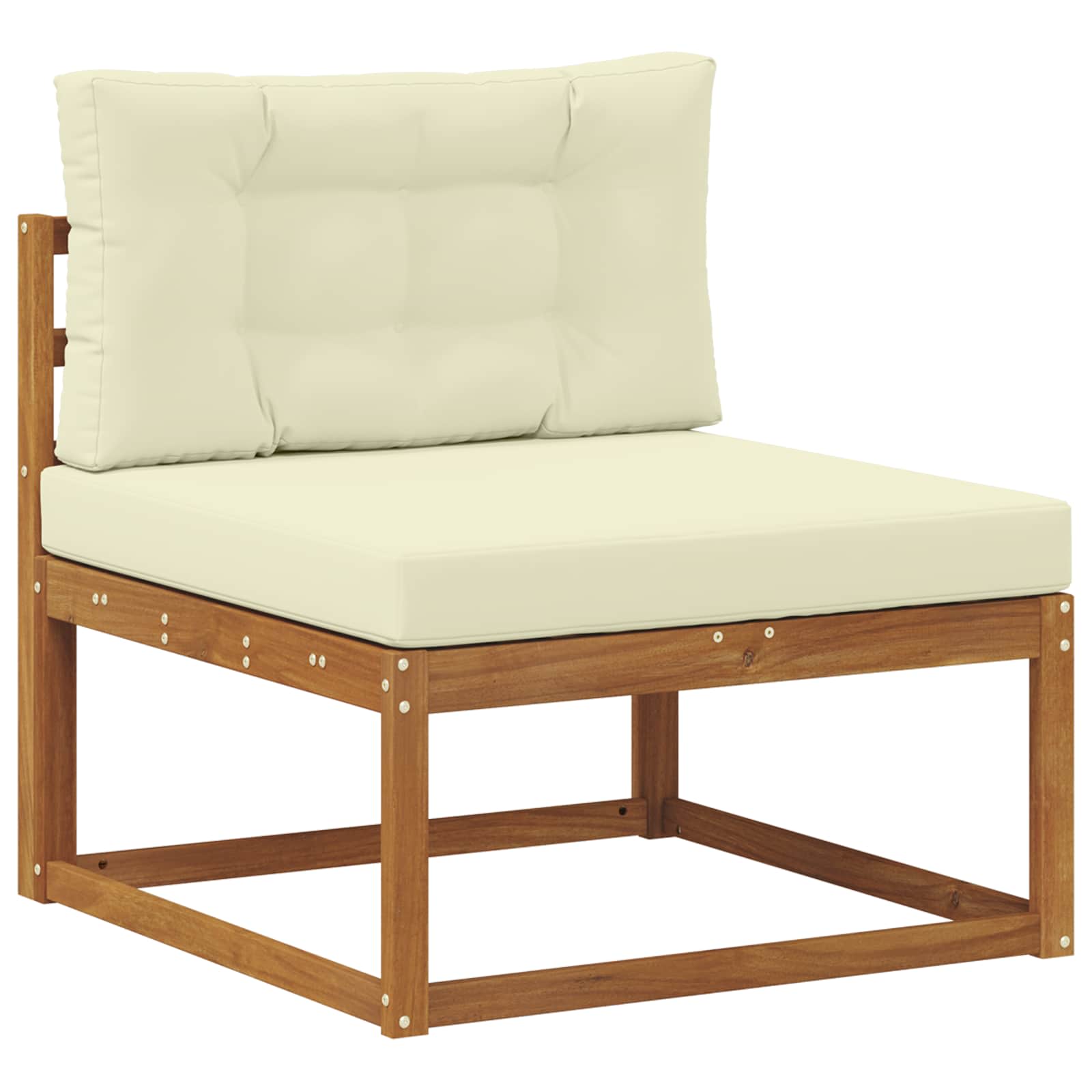 Kültéri kanapé szett párnával 6 pcs Természetes és krémszínű