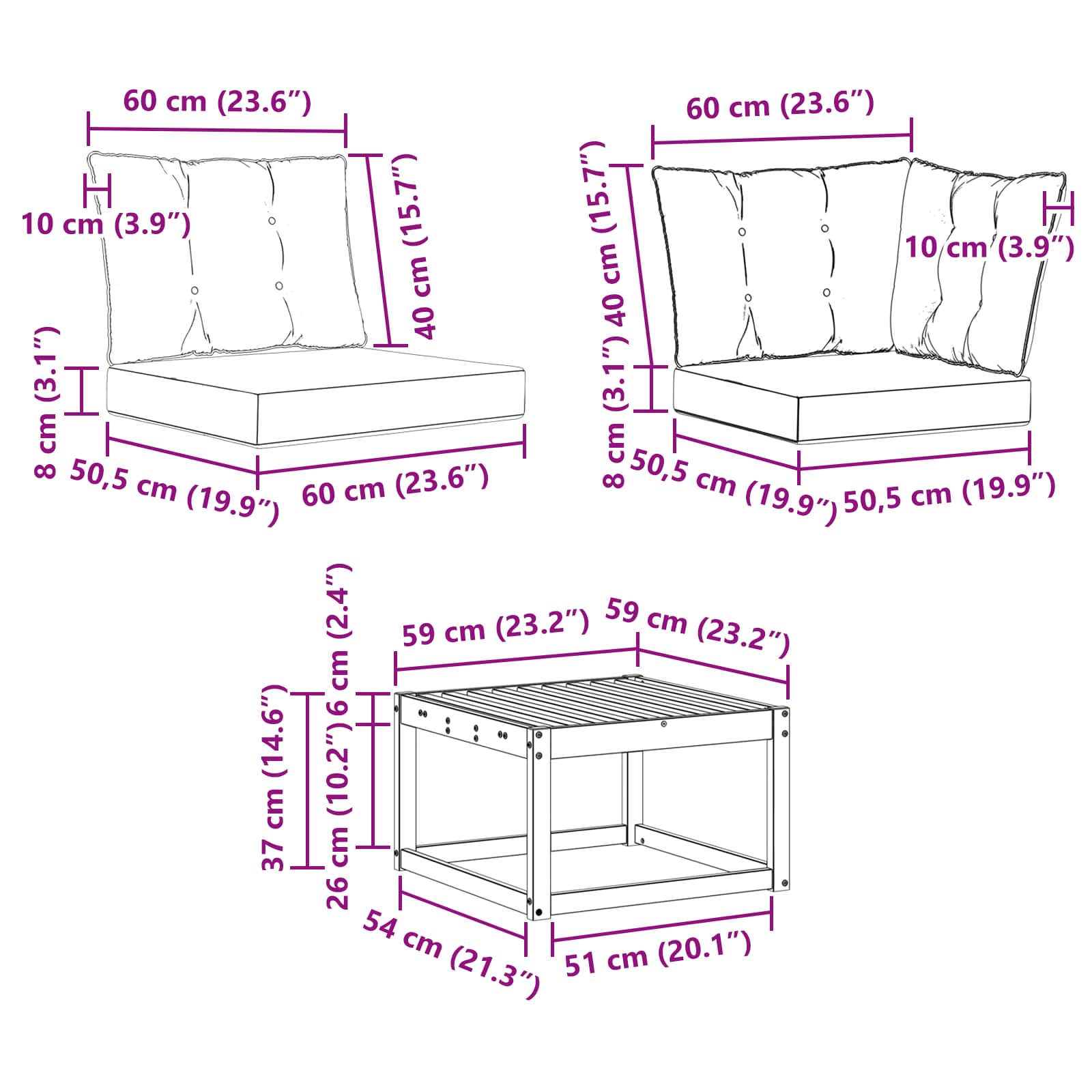 Kültéri kanapé szett 8 pcs Természetes és Világosszürke