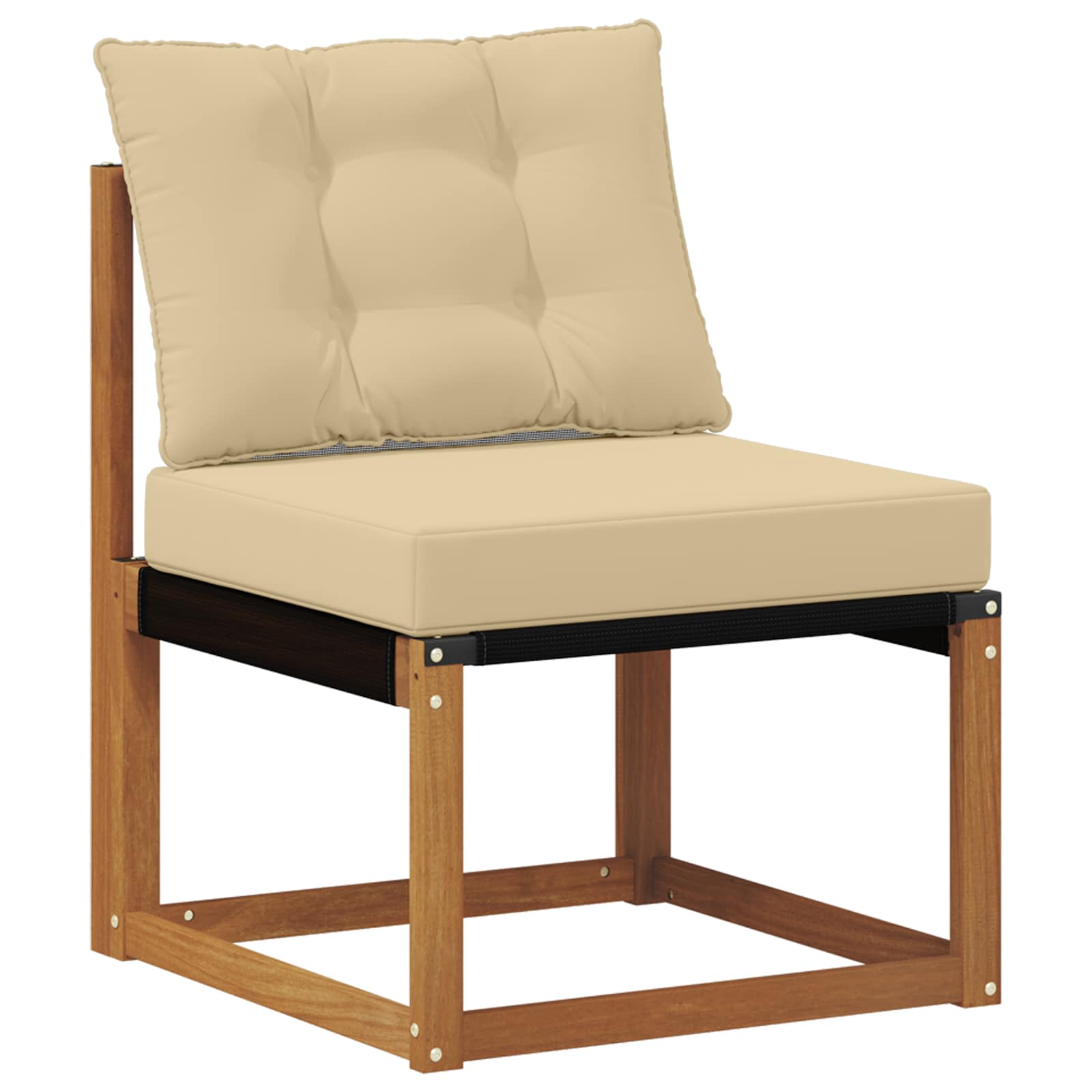 Kültéri kanapé szett párnával 6 pcs Természetes és bézs